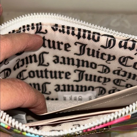 Juicy Couture Rose Print Clutch - Pink and Green - Picture 13 of 14